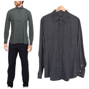 John Varvatos 100% Cotton Polka Dot Print Men’s Shirt - Size L